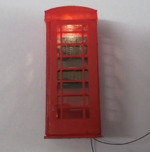 O Scale Telephone Box with LED Light